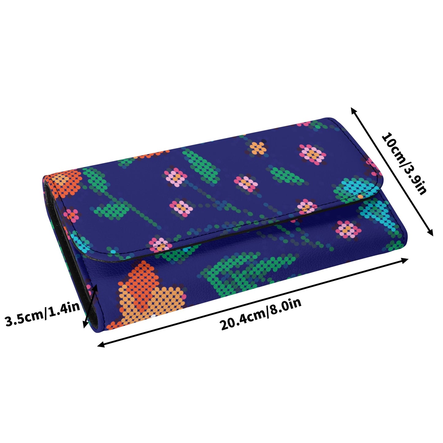 Métis Digital Dotted Floral Trifold Wallet