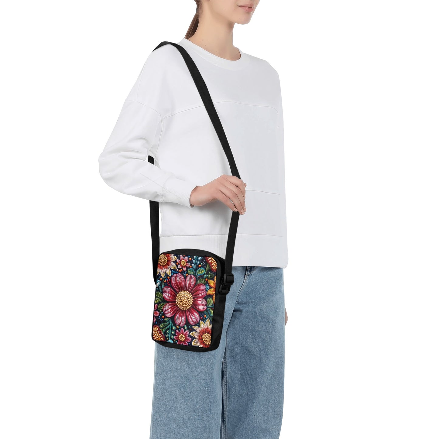5-20 Pack Fall Beaded Print Crossbody Bags
