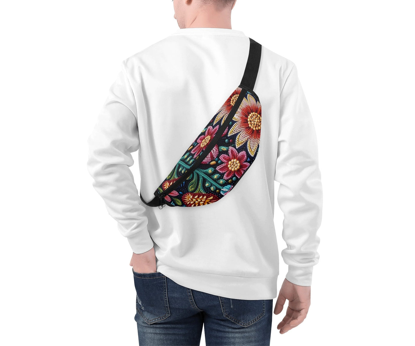 Fall Beaded Print Fanny Pack