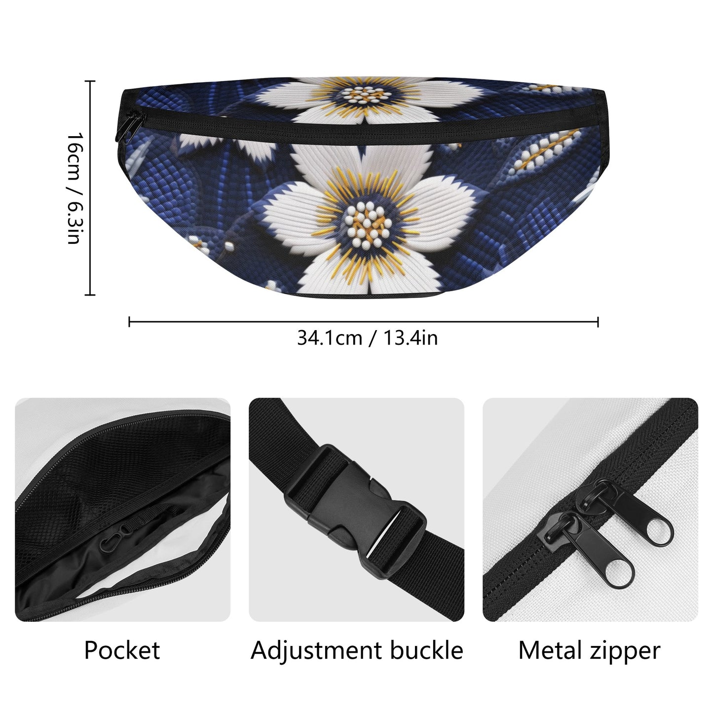 Winter Beaded Print Fanny Pack