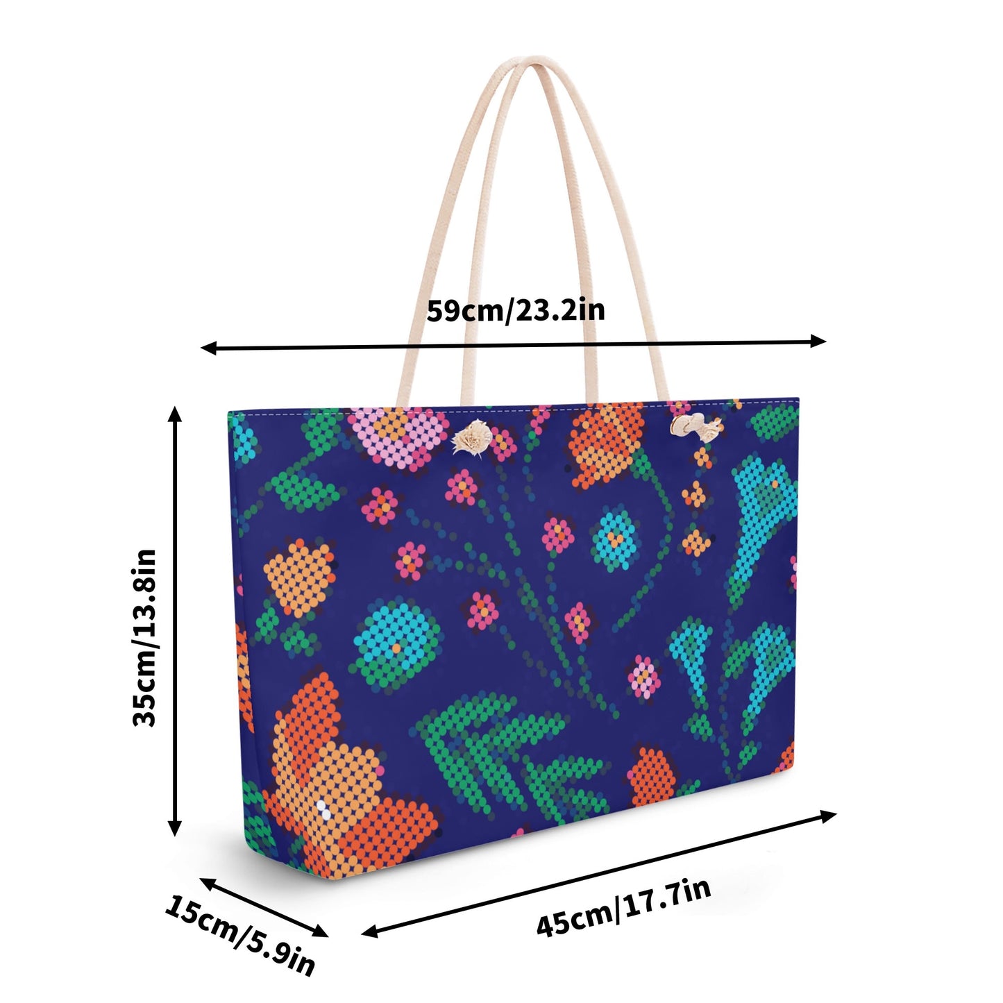 Métis Digital Dotted Floral Weekender Tote Bag
