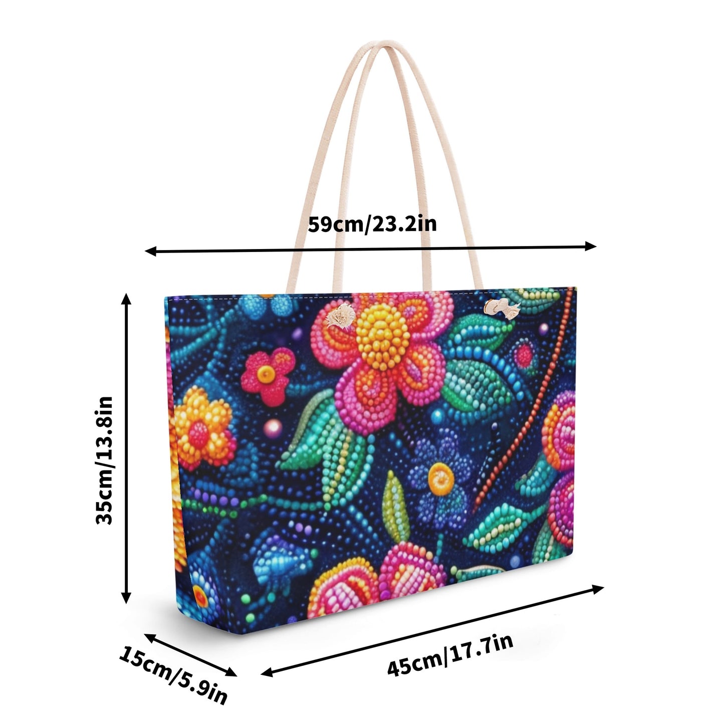 Dotted Floral Weekender Tote Bag