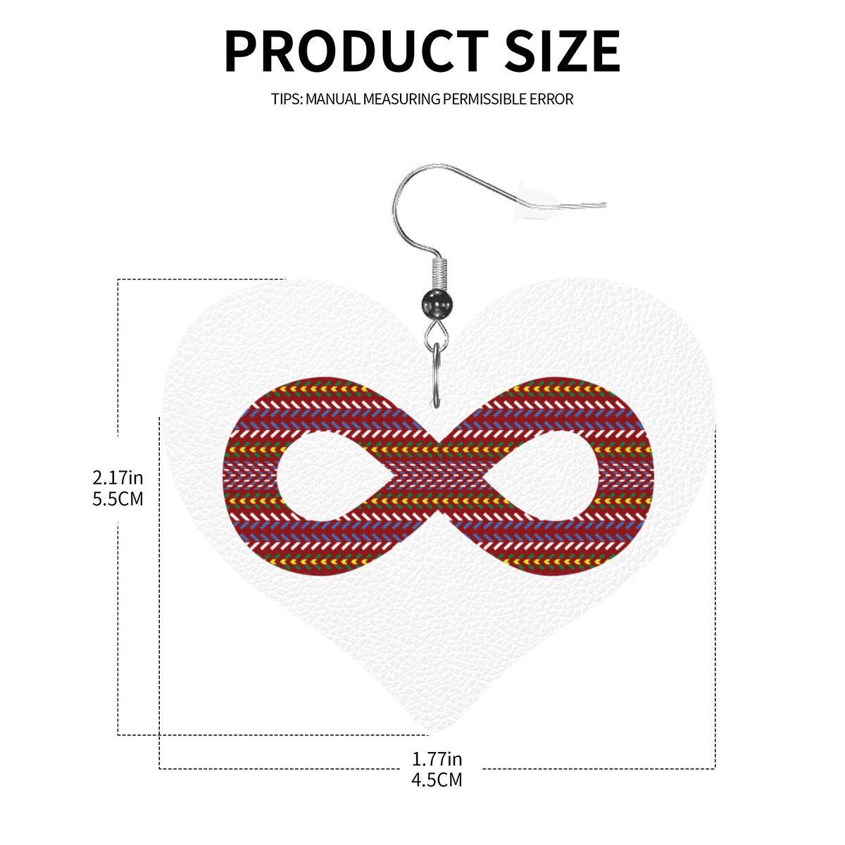 Métis Infinity Sash Heart Leather Earrings