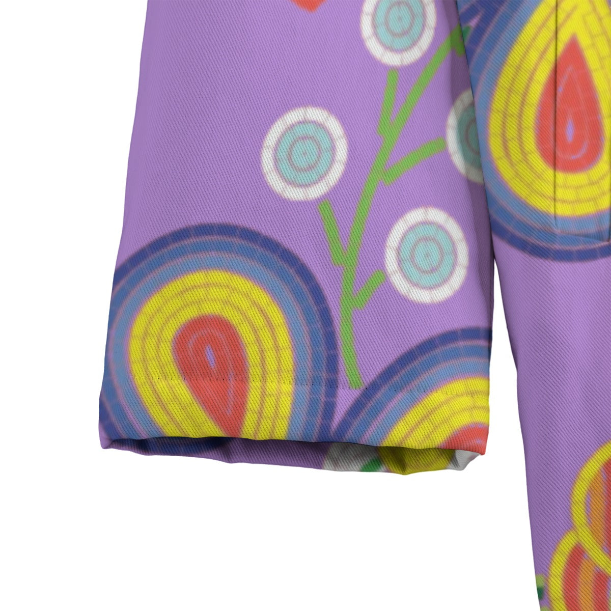 Métis Lavender Floral Beaded Canvas Fleece Jacket