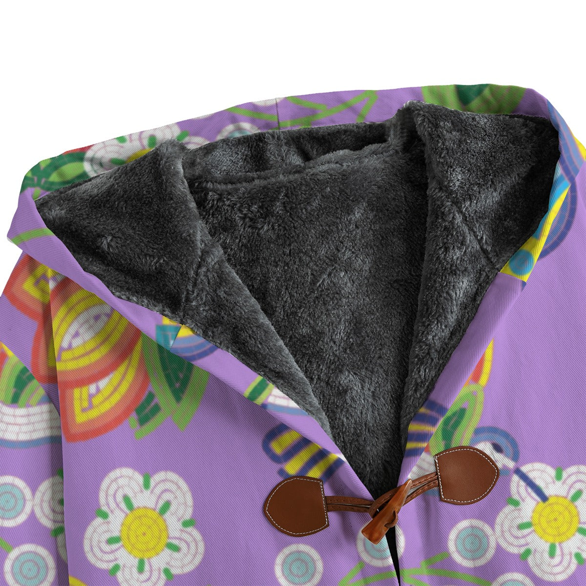 Métis Lavender Floral Beaded Canvas Fleece Jacket