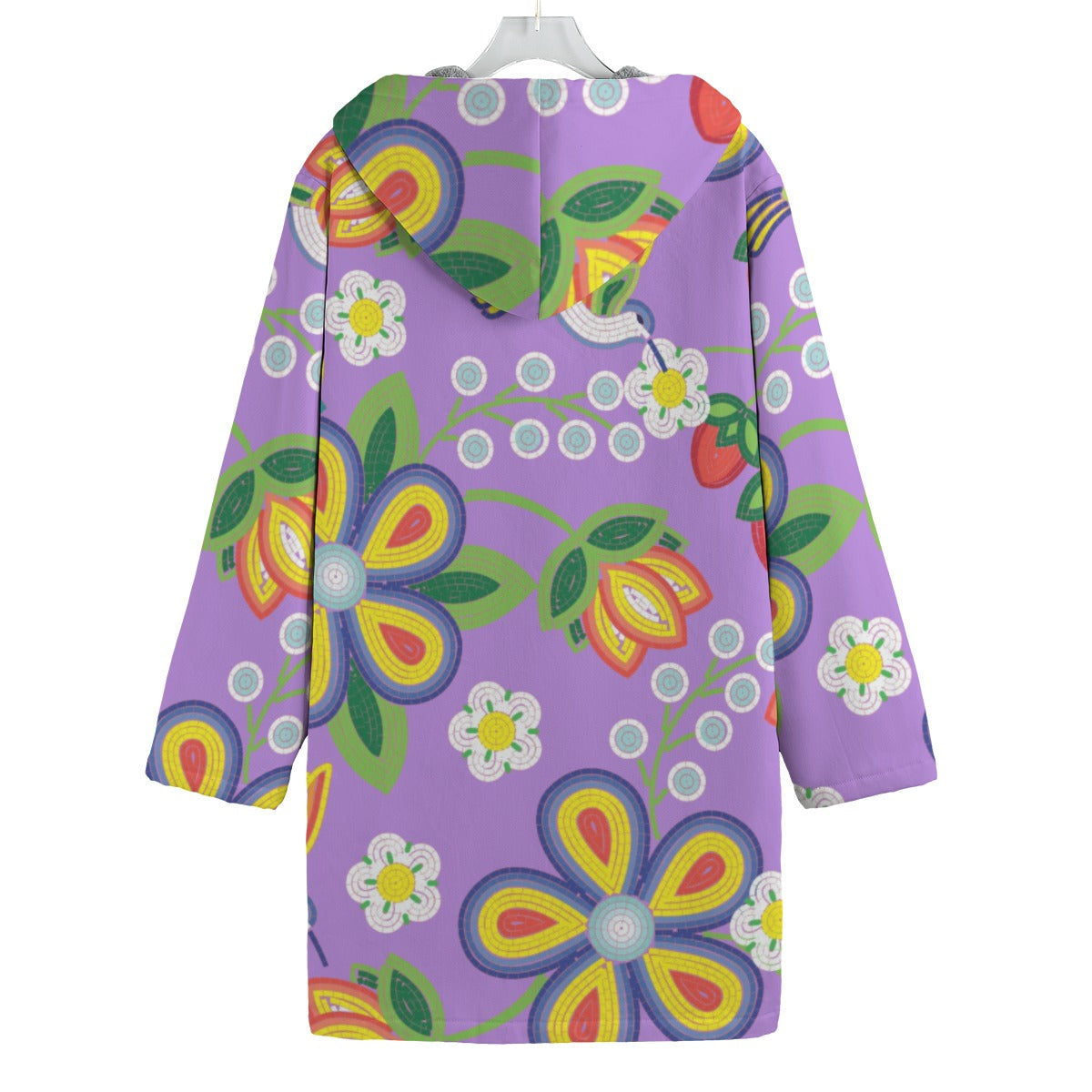 Métis Lavender Floral Beaded Canvas Fleece Jacket