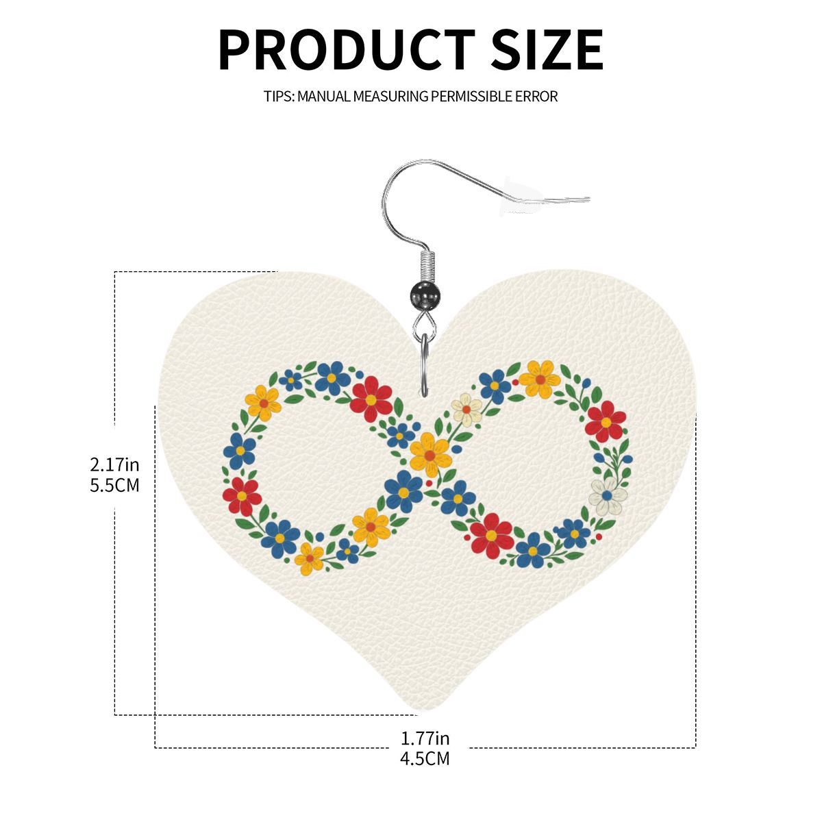 Métis Floral Infinity Heart Leather Earrings