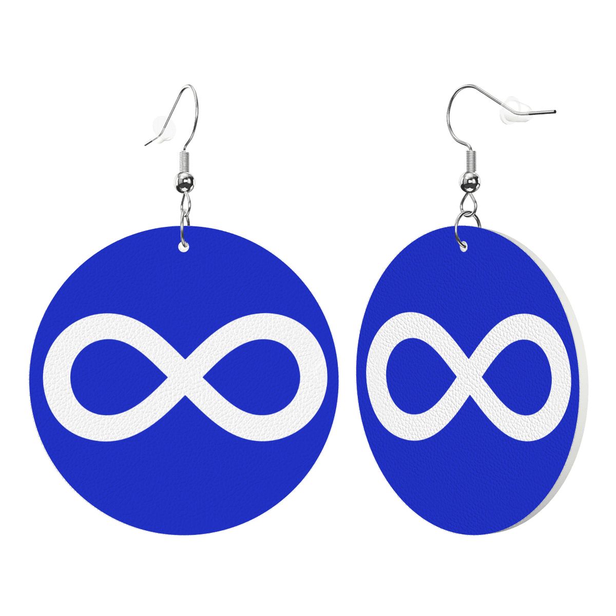 Métis Infinity Round Leather Earrings