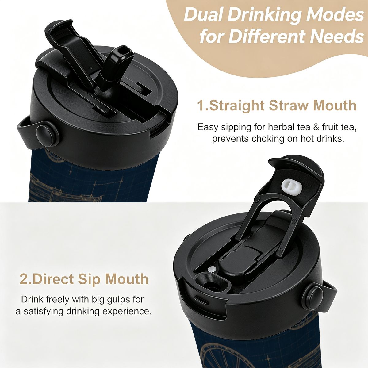 Red River Cart Blueprint Tea Infuser Tumbler – 20 oz