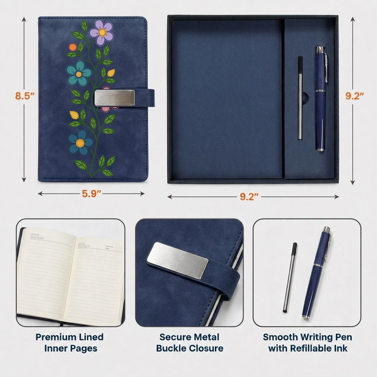 Métis Floral Vine Notebook Set