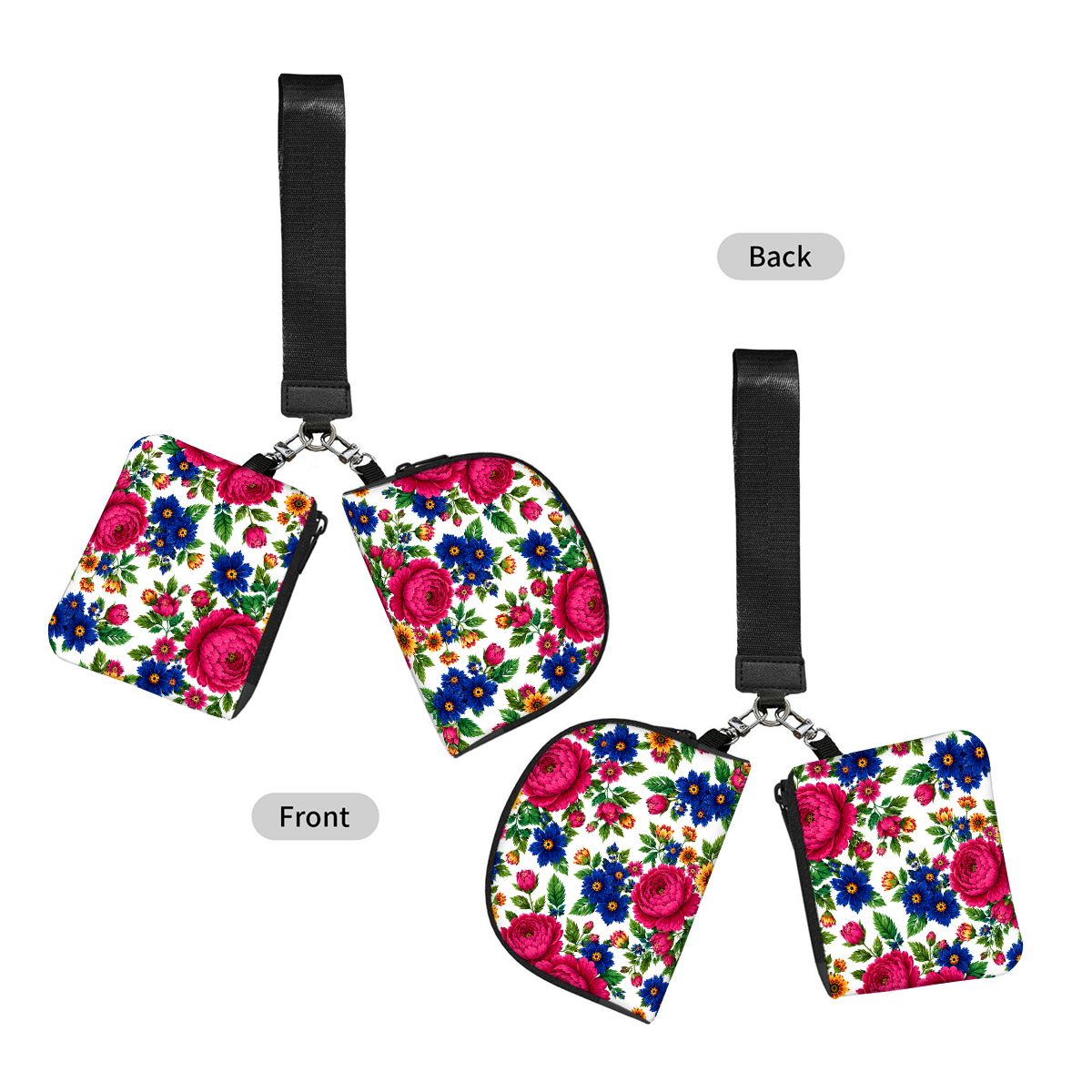 Snow Kokum Floral Dual Pouch Wristlet Wallet
