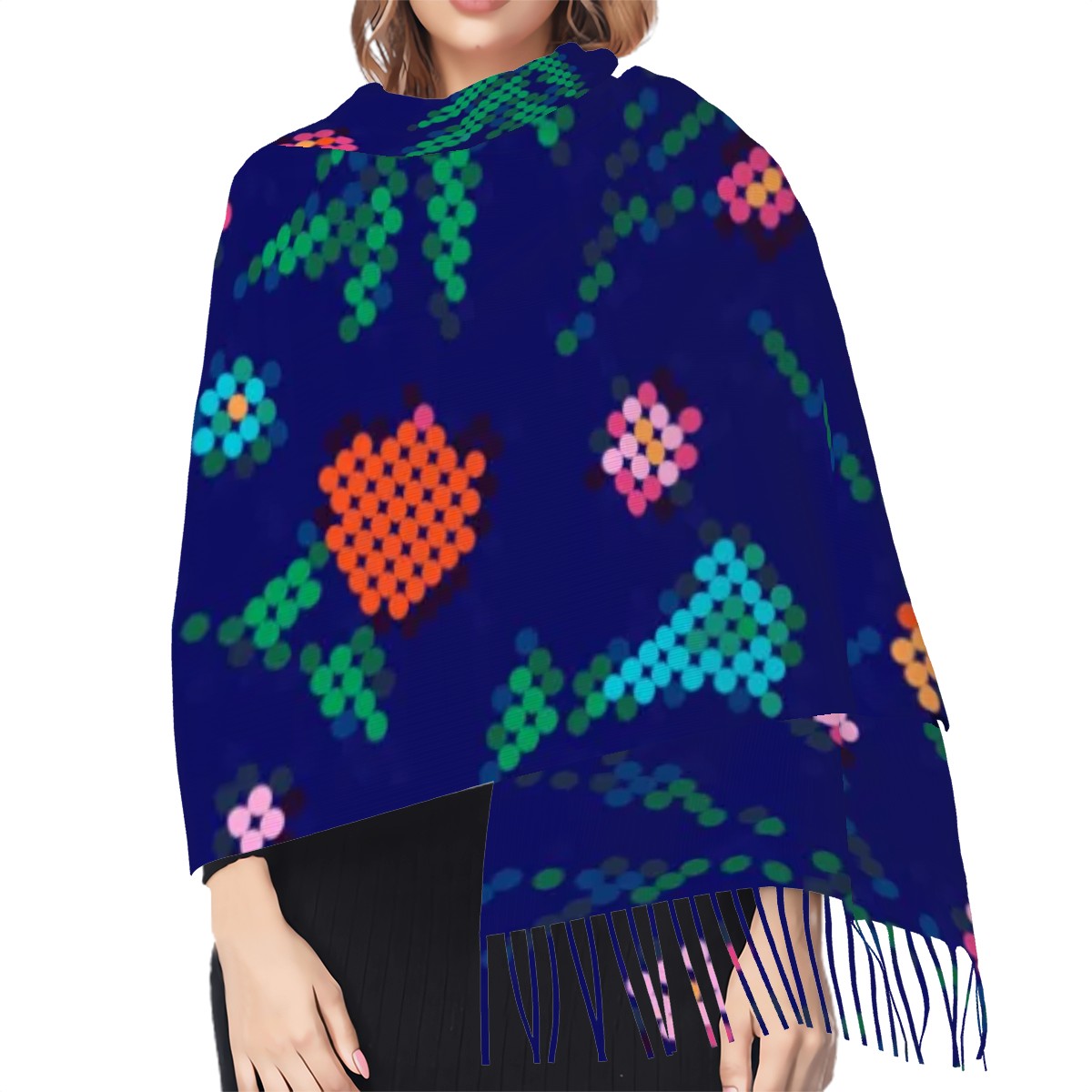 Métis Dotted Floral Scarf