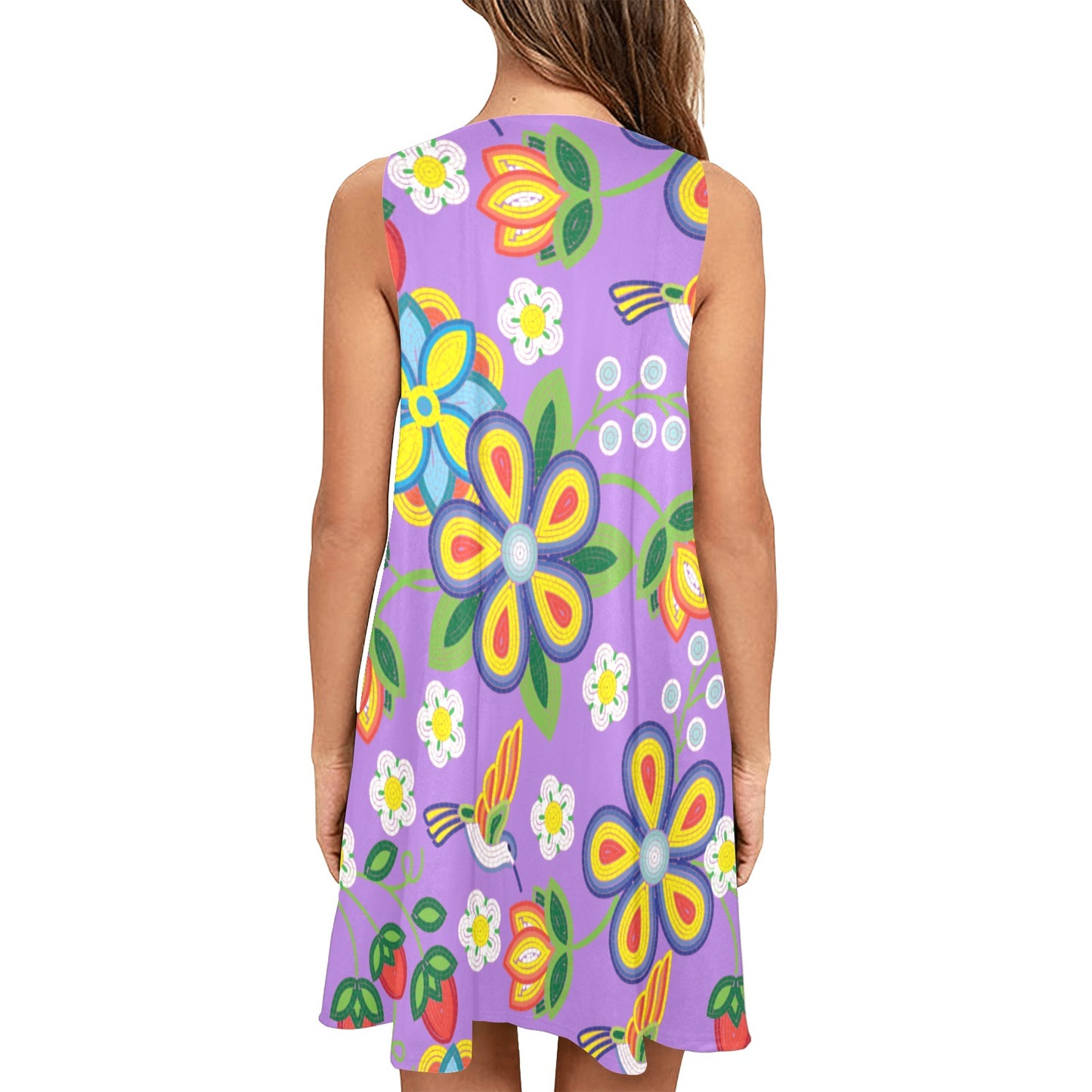 Lavender Meadow Sleeveless Pocket Dress