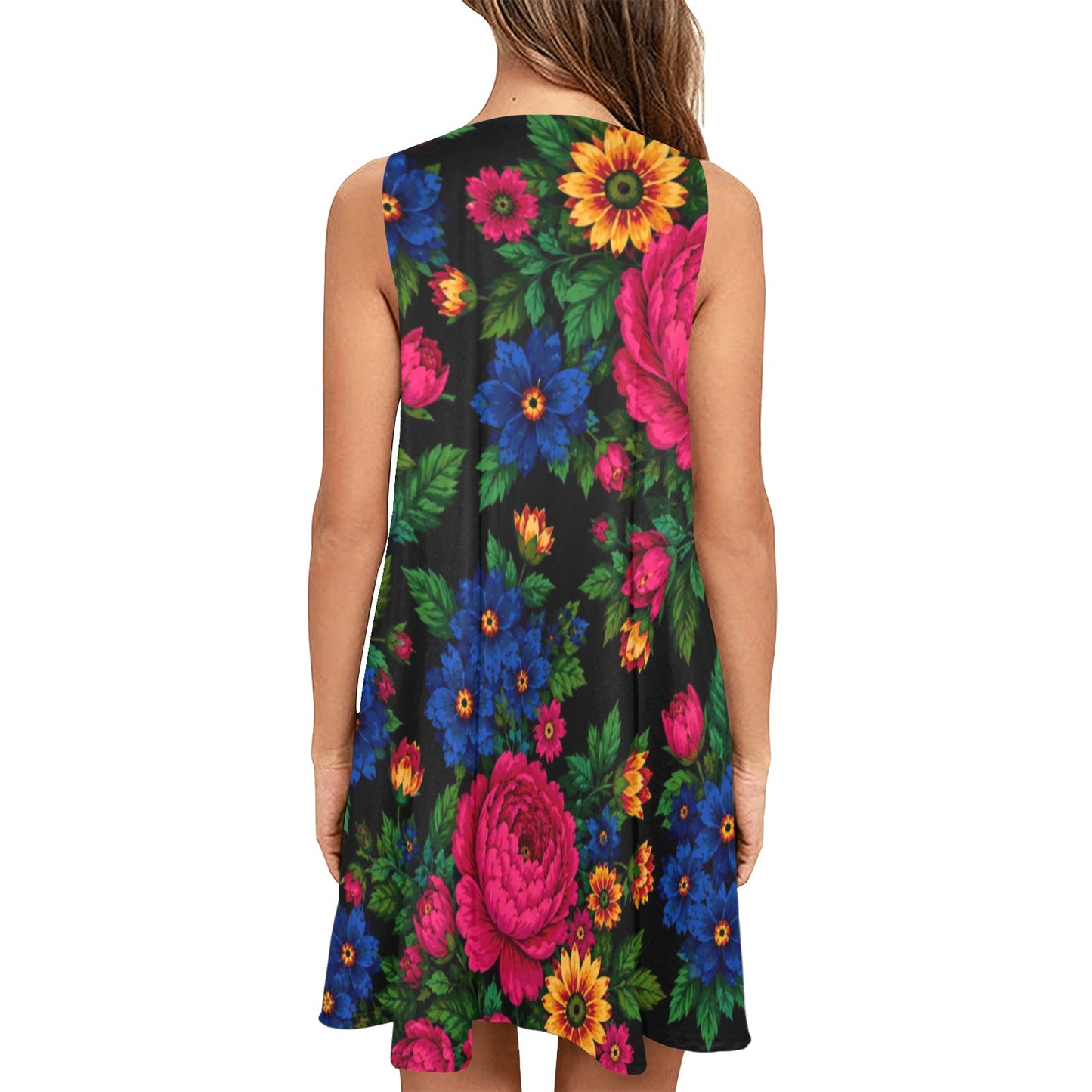 Midnight Kokum Floral Sleeveless Pocket Dress