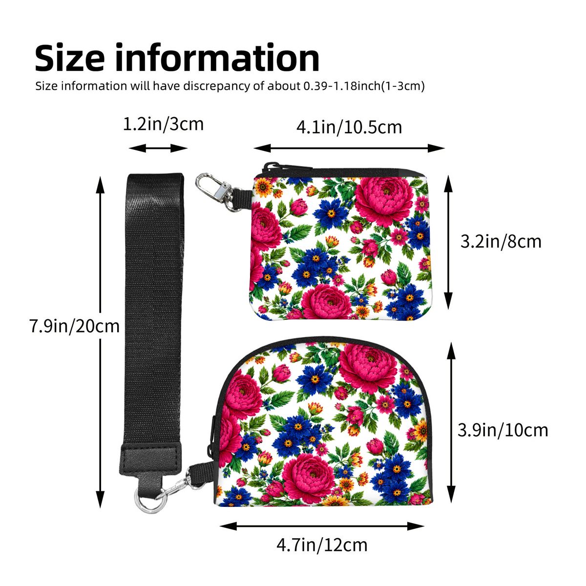 Snow Kokum Floral Dual Pouch Wristlet Wallet