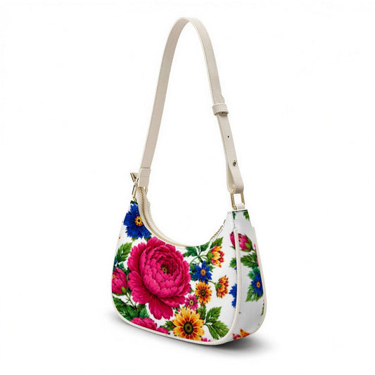 Snow Kokum Floral Crescent Shoulder Bag