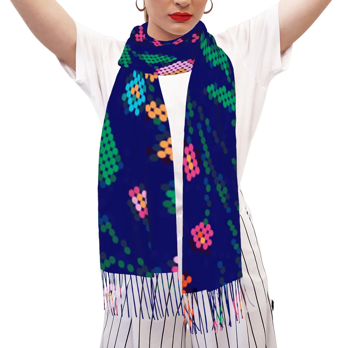 Métis Dotted Floral Scarf