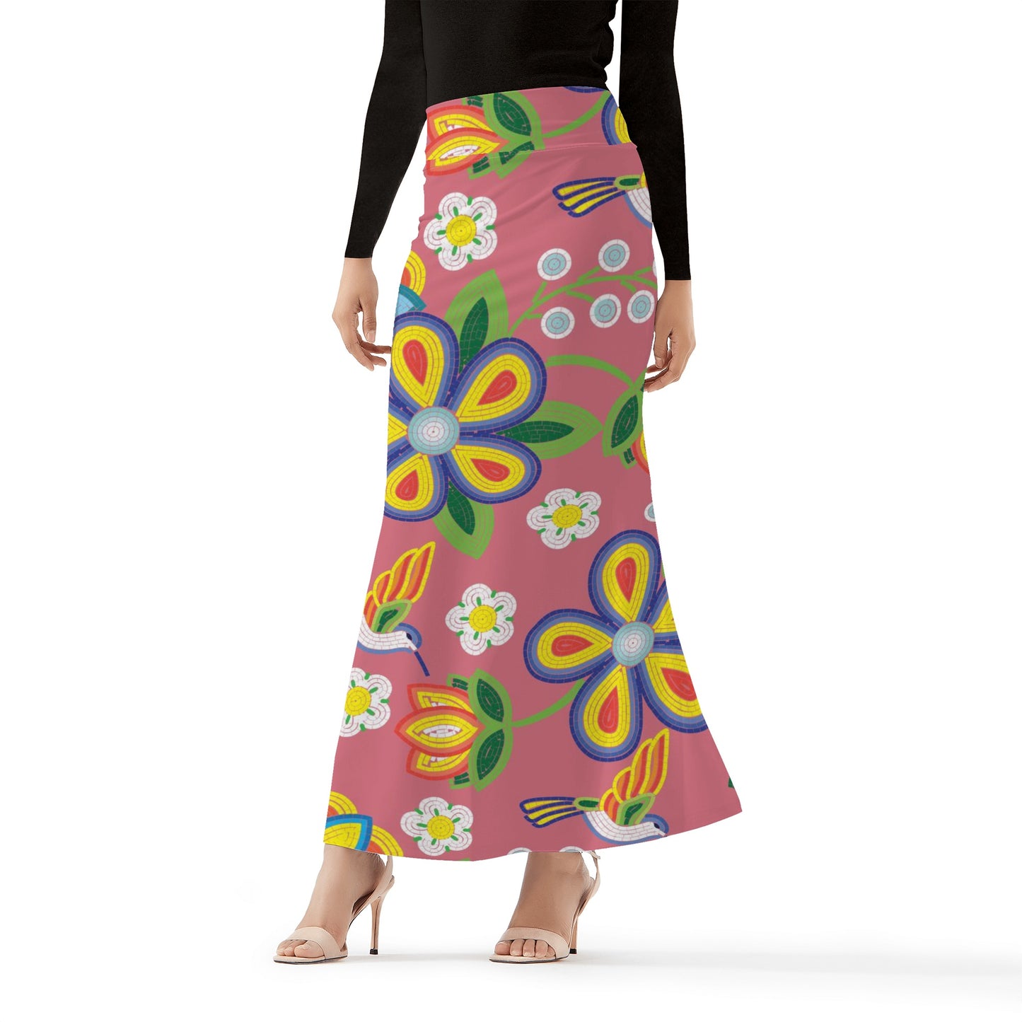 Women's Métis Floral Beaded Long Skirt