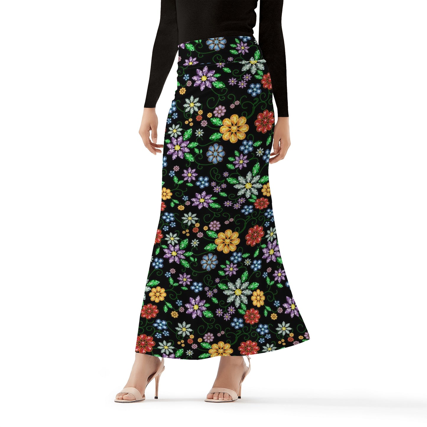 Women's Métis Inspired Floral Long Skirt