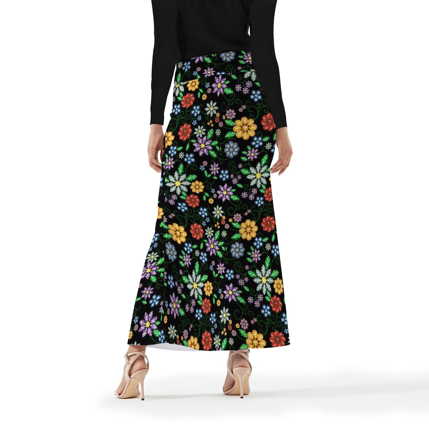 Women's Métis Inspired Floral Long Skirt