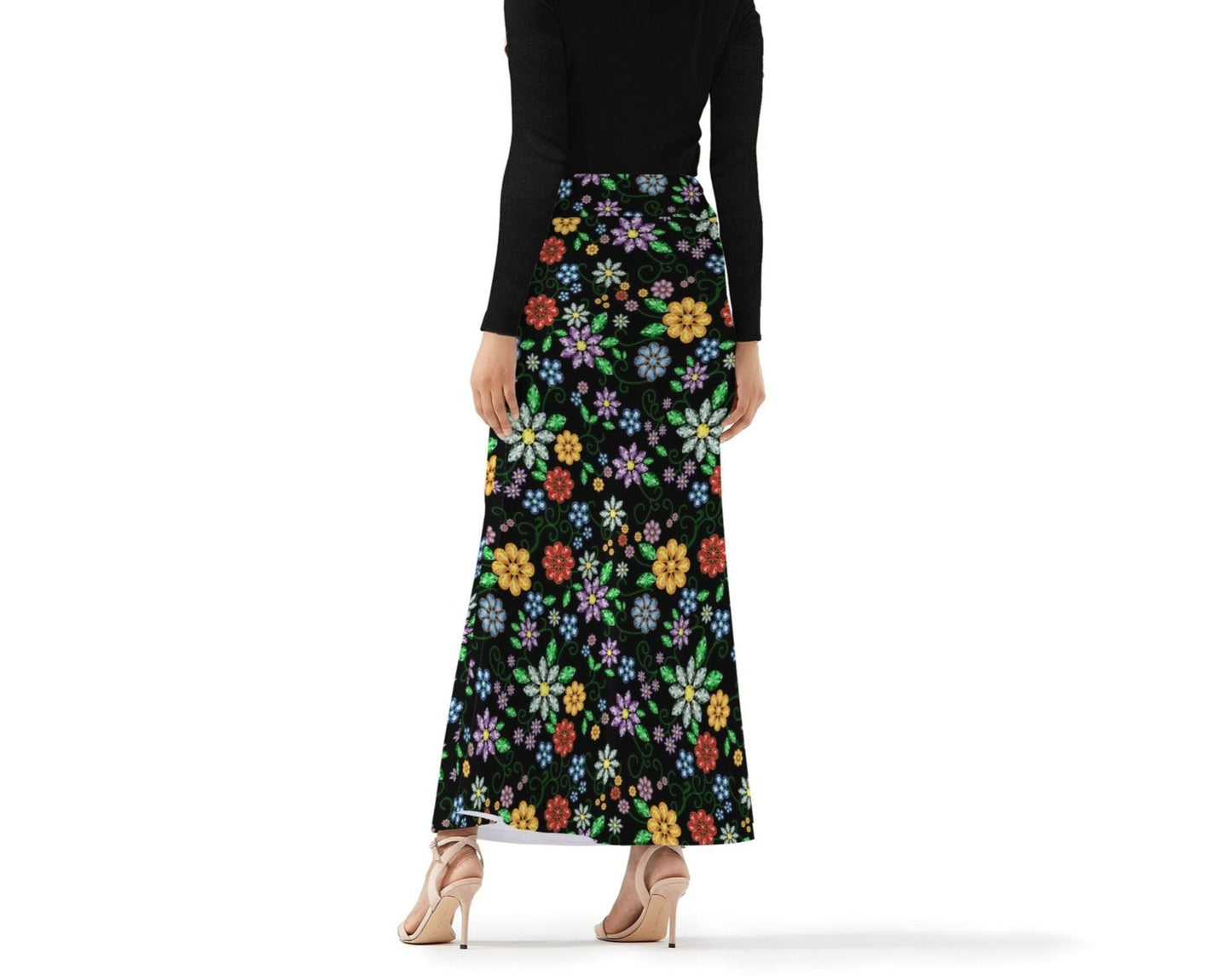 Women's Métis Inspired Floral Long Skirt