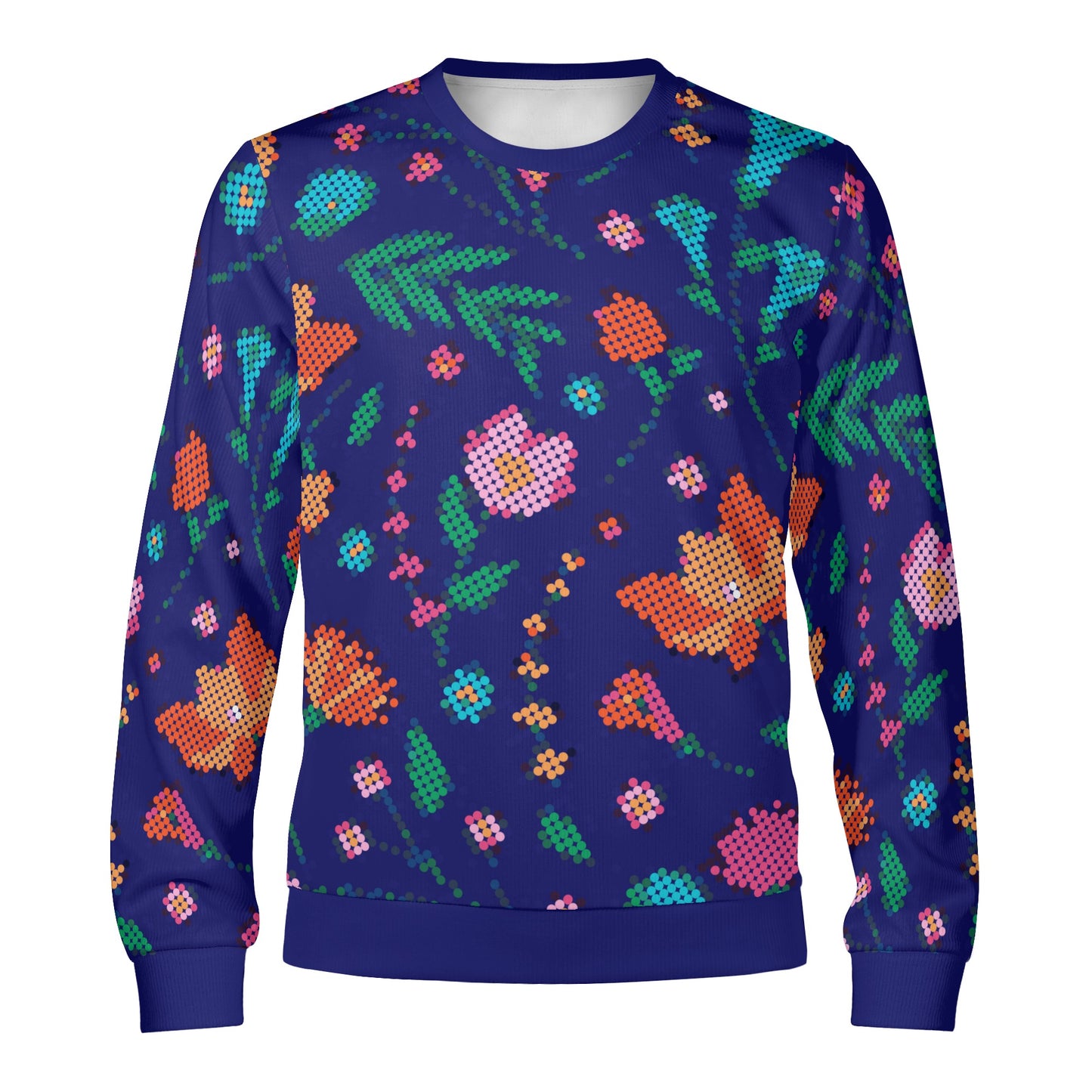 Unisex Métis Digital Floral Crewneck Pullover Sweatshirt