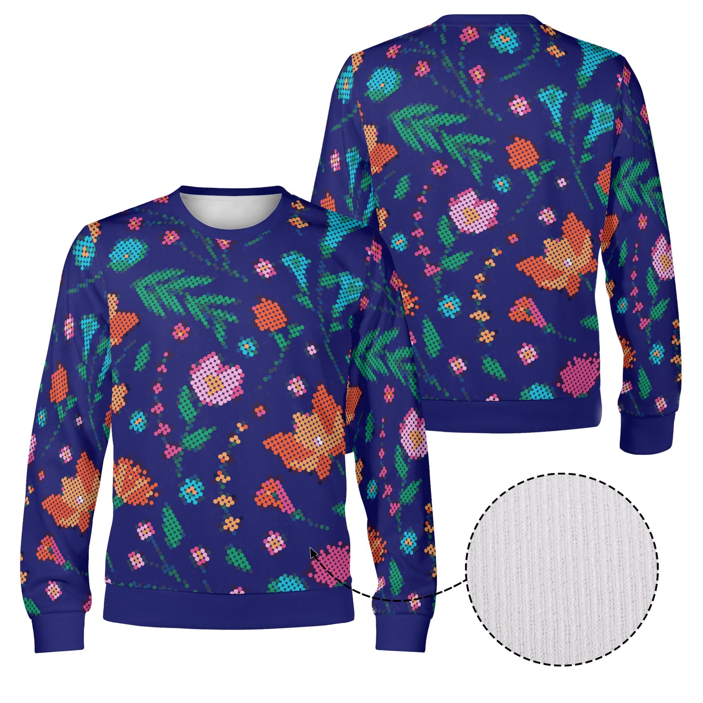 Unisex Métis Digital Floral Crewneck Pullover Sweatshirt