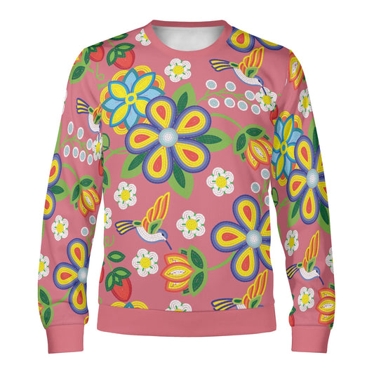 Unisex Métis Floral Beaded Crewneck Pullover Sweatshirt