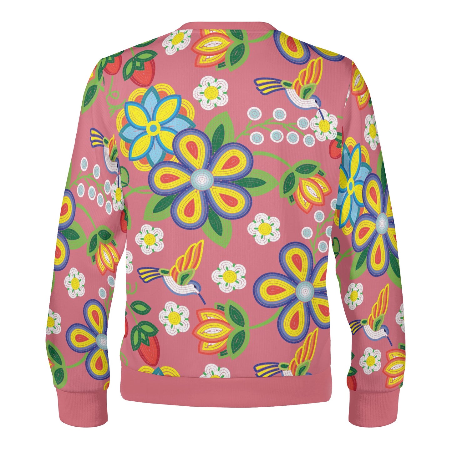 Unisex Métis Floral Beaded Crewneck Pullover Sweatshirt