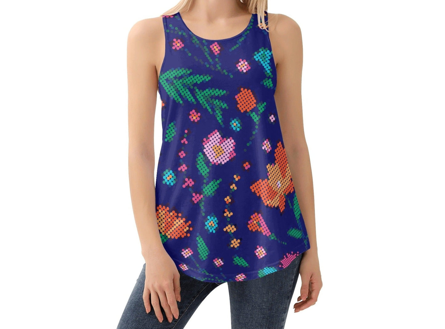 Women's Métis Digital Floral Beaded Tank Top