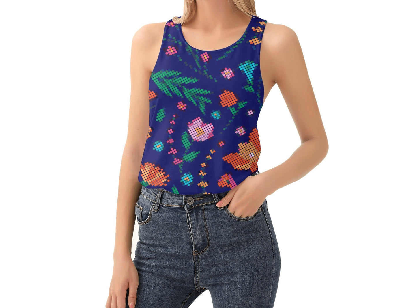 Women's Métis Digital Floral Beaded Tank Top