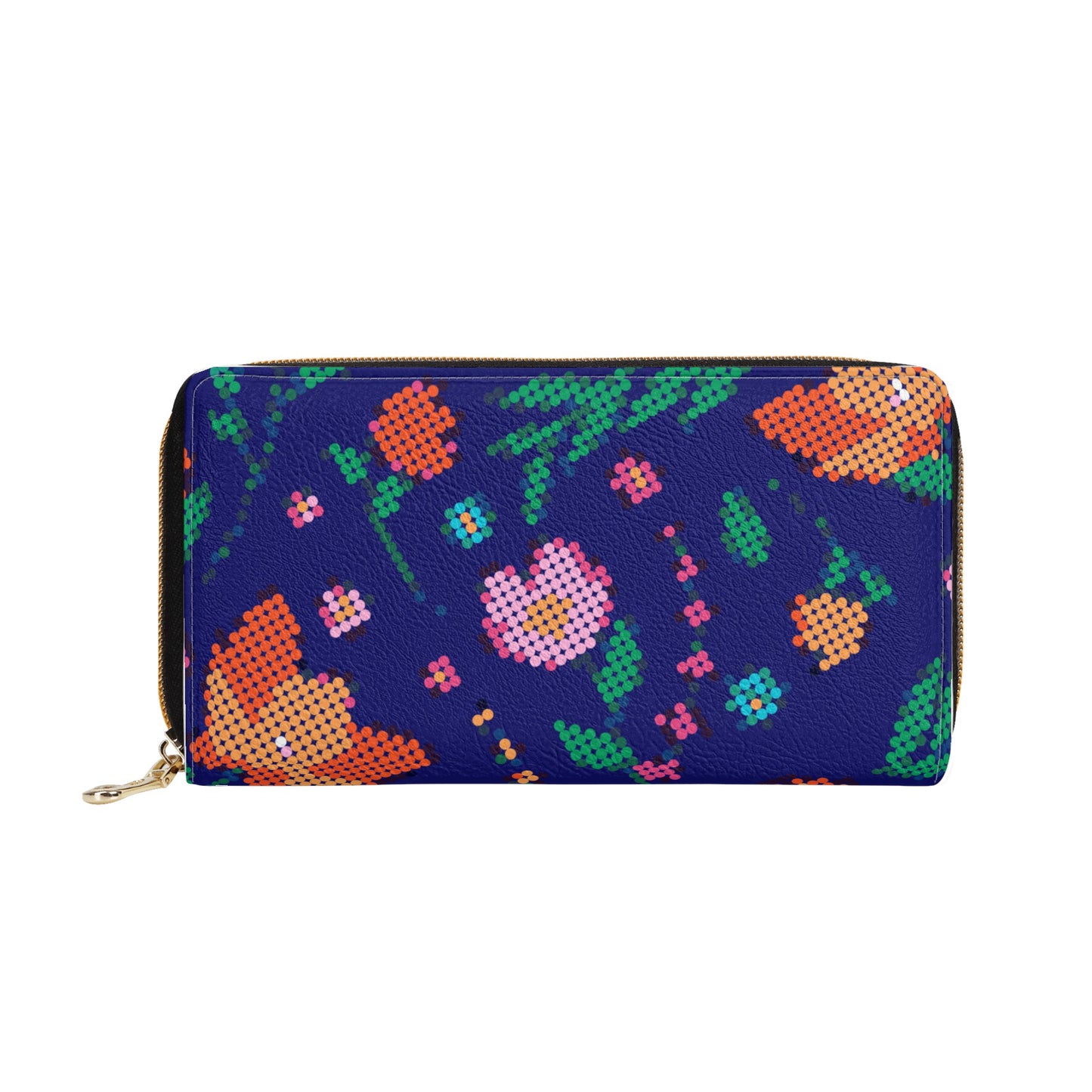 Métis Digital Dotted Floral PU Zipper Wallet