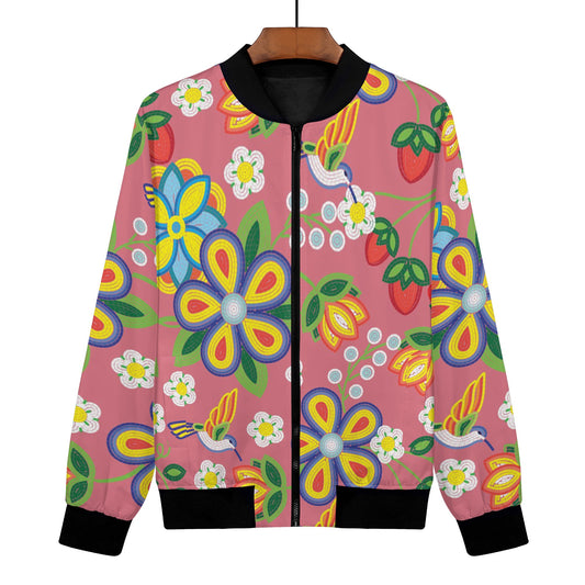 Women's Métis Floral Beaded Zip Up Lightweight Bomber Jacket