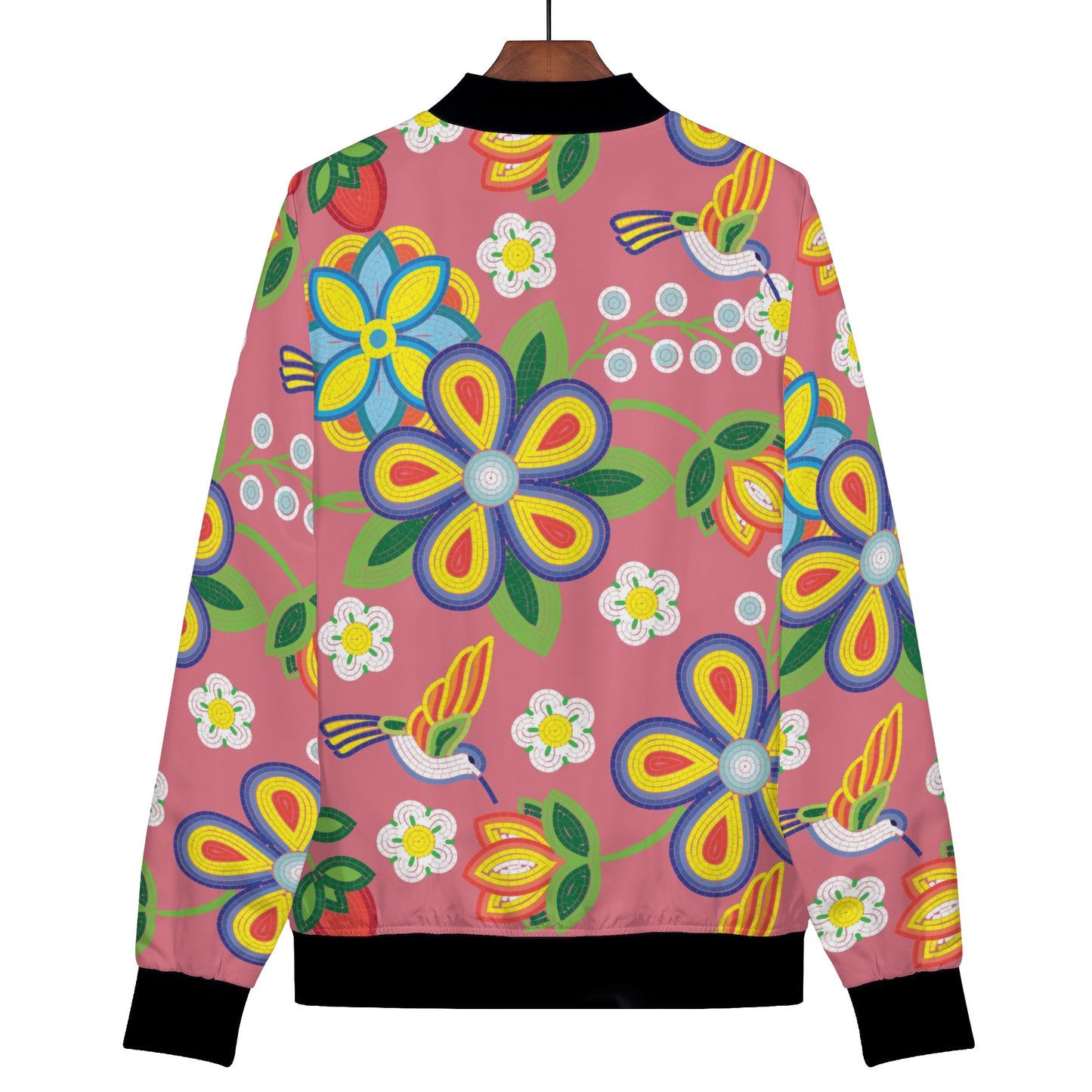 Women's Métis Floral Beaded Zip Up Lightweight Bomber Jacket