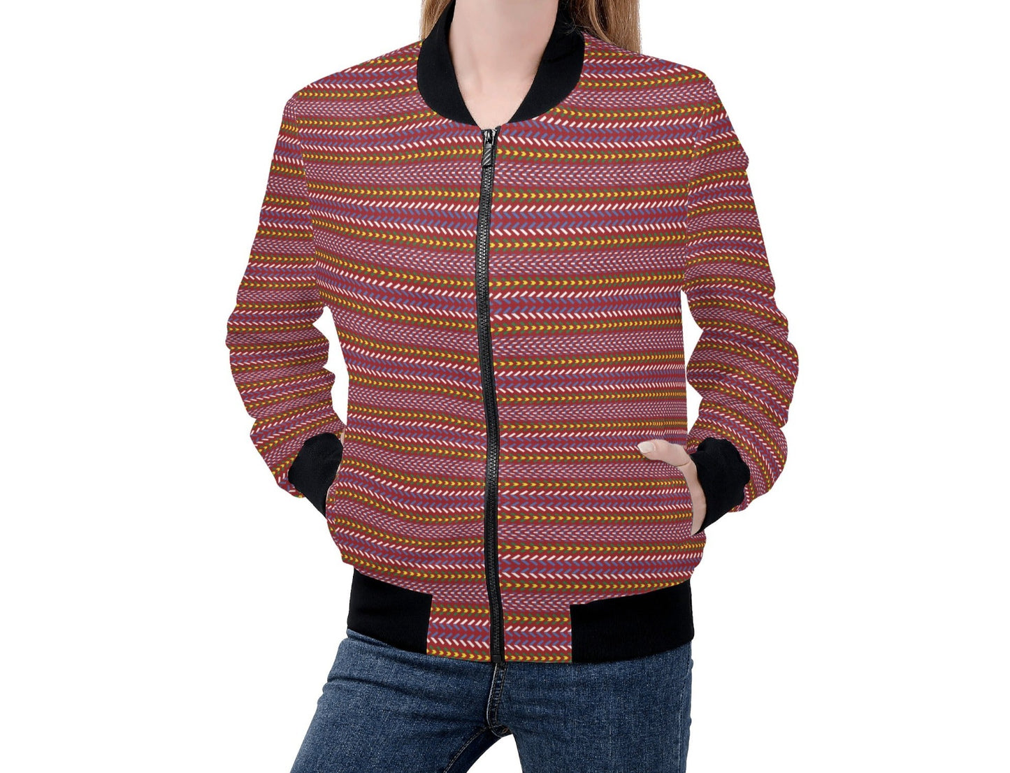 Women's Métis Sash Zip Up Lightweight Bomber Jacket