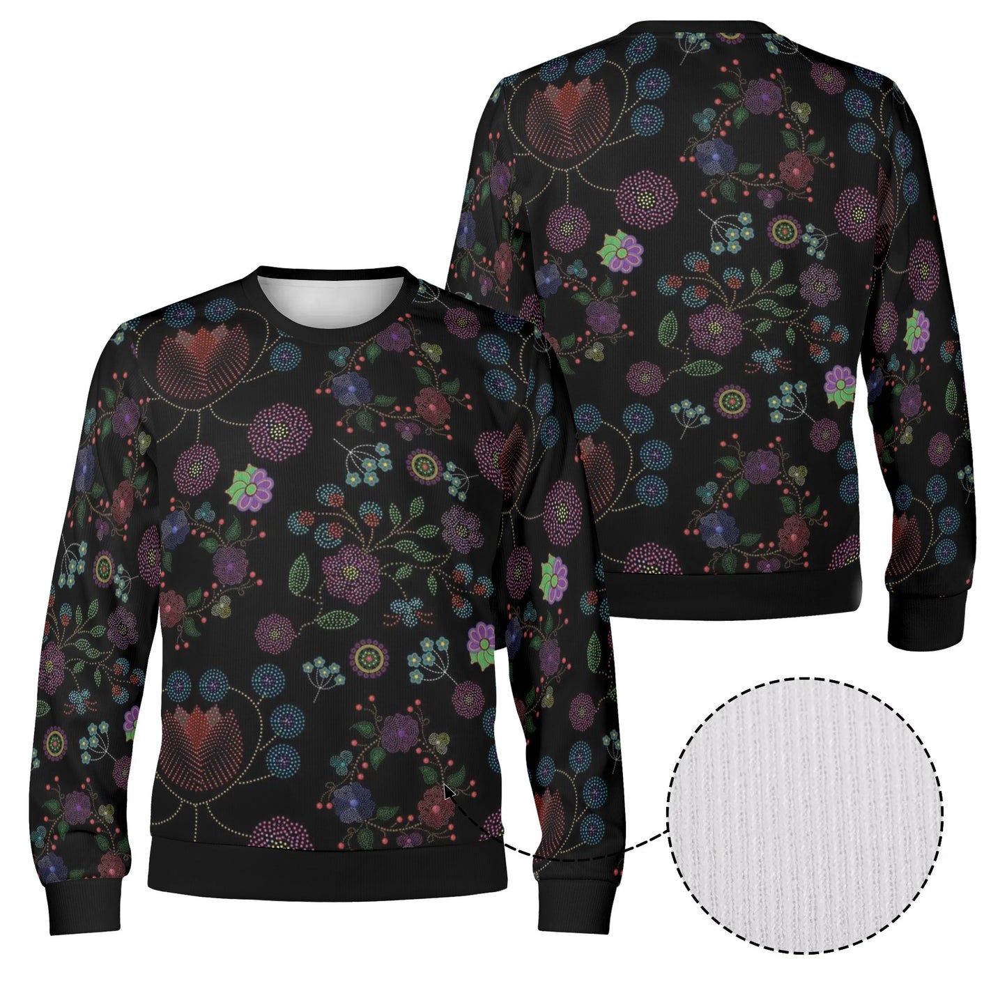 Unisex Métis Floral Dotted Crewneck Pullover Sweatshirt