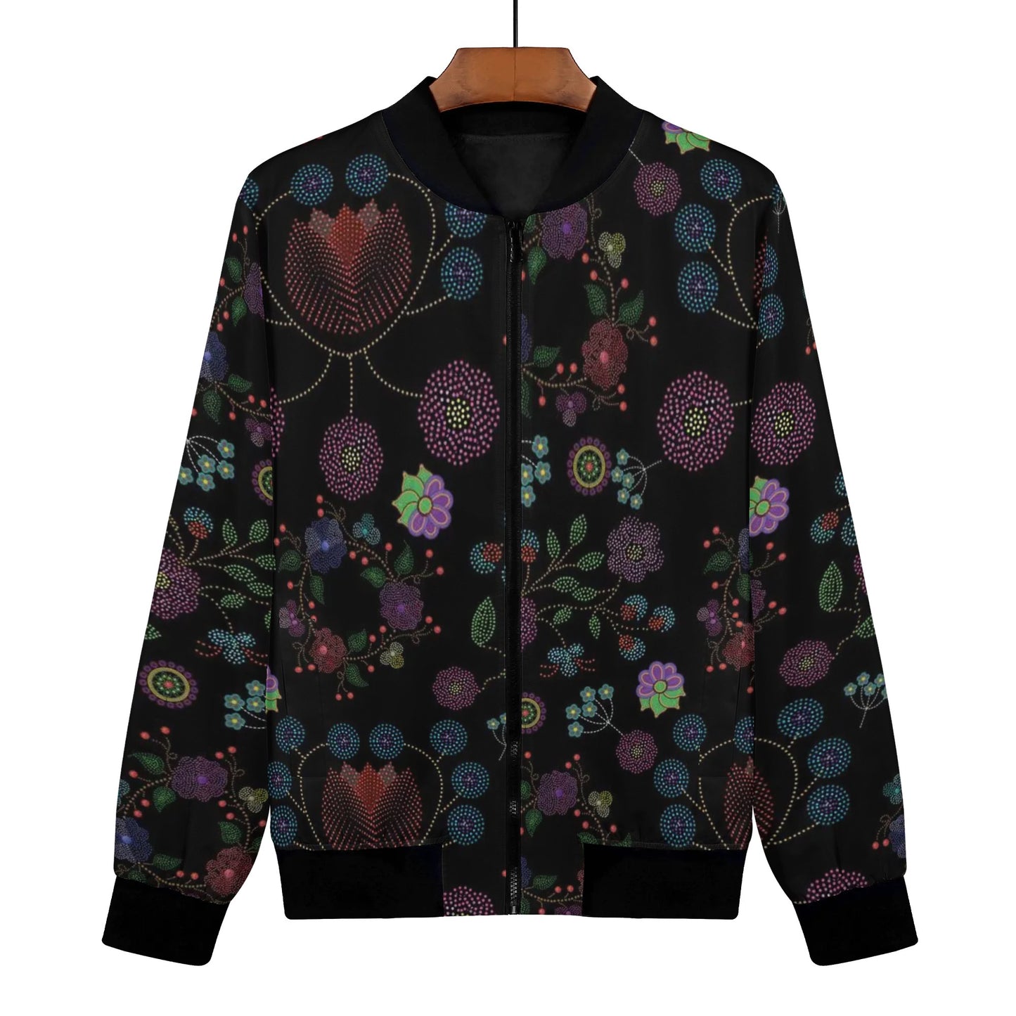 Women's Métis Floral Dotted Zip Up Lightweight Bomber Jacket