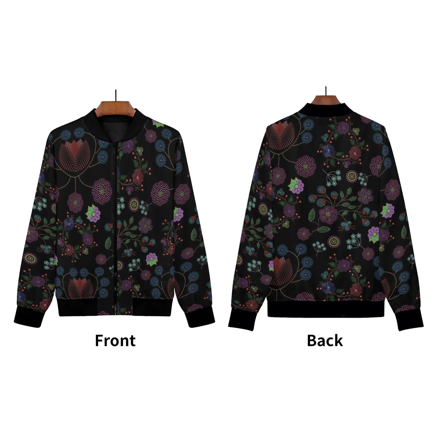 Women's Métis Floral Dotted Zip Up Lightweight Bomber Jacket