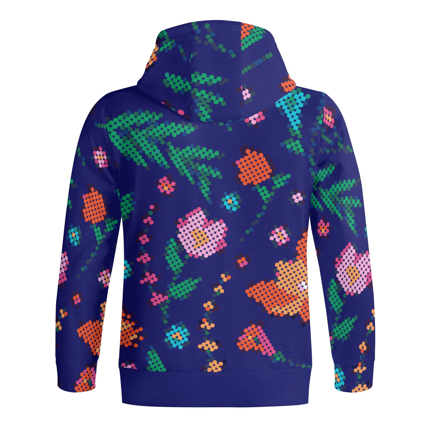 Unisex Métis Digital Floral Full Zip Turtleneck Hoodie