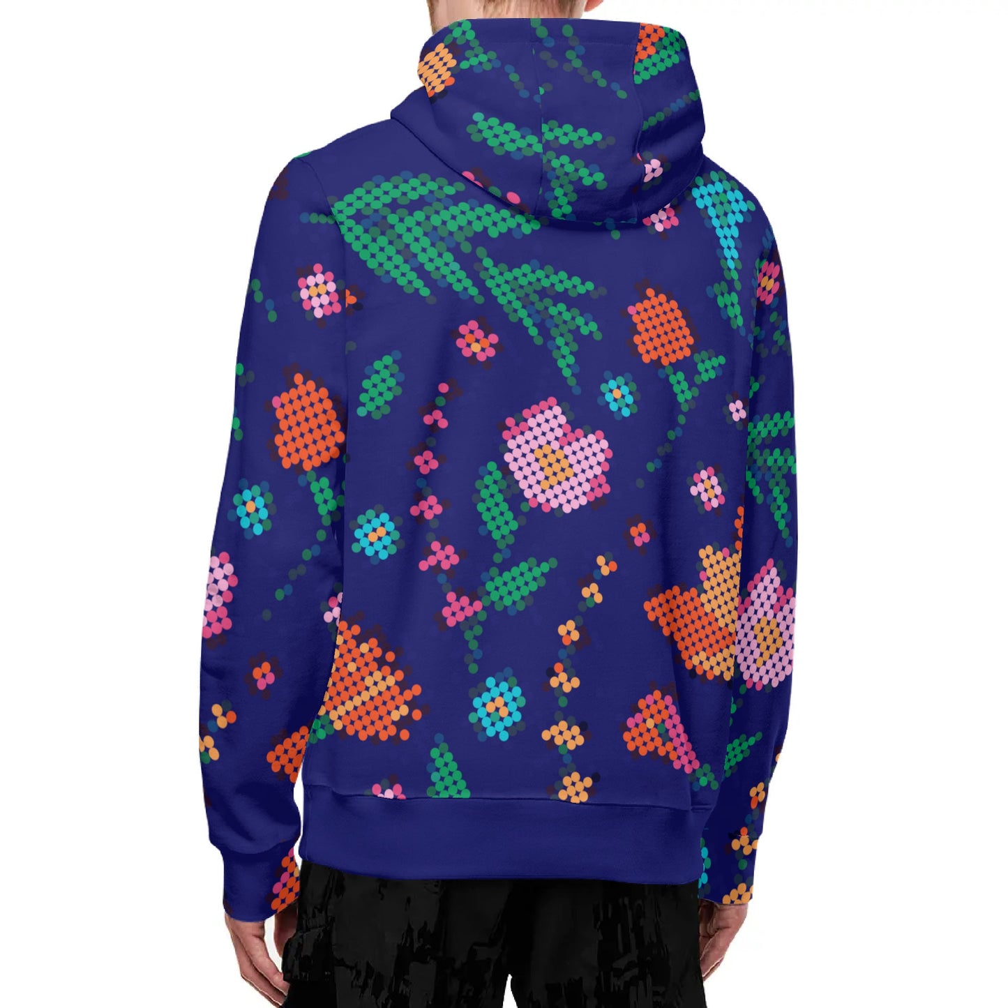 Unisex Métis Digital Floral Full Zip Turtleneck Hoodie