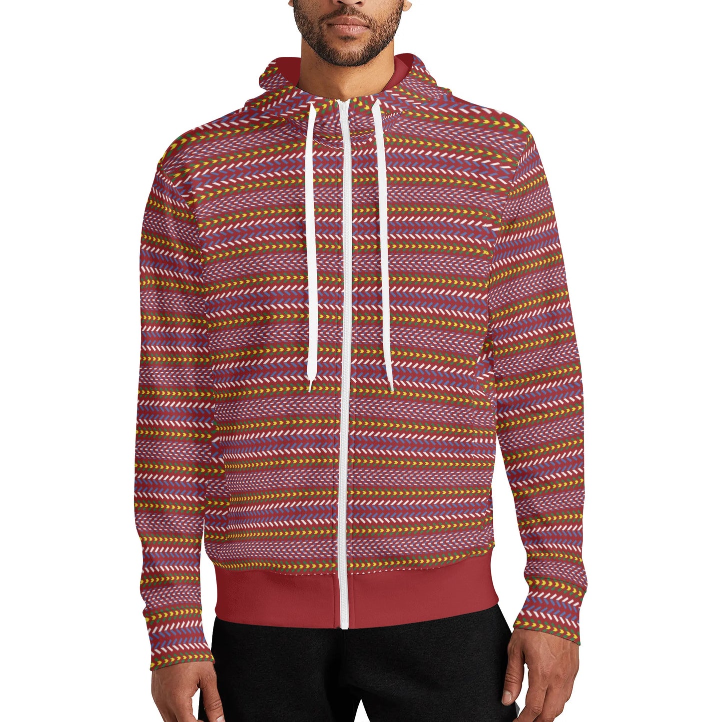 Unisex Métis Sash Full Zip Turtleneck Hoodie