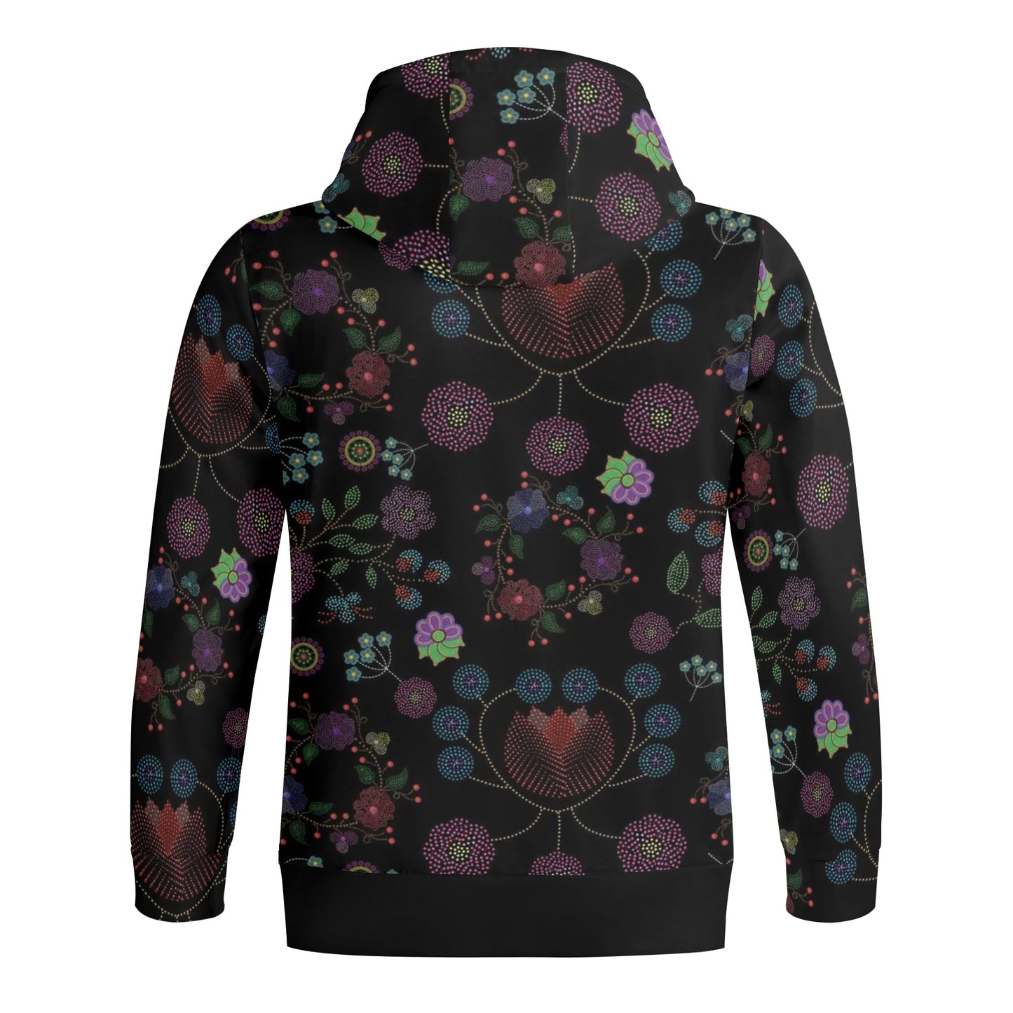 Unisex Métis Floral Dotted Full Zip Turtleneck Hoodie