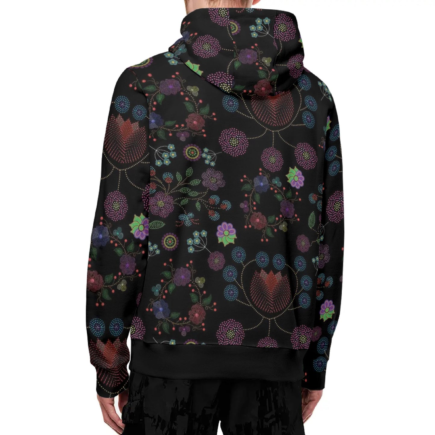 Unisex Métis Floral Dotted Full Zip Turtleneck Hoodie