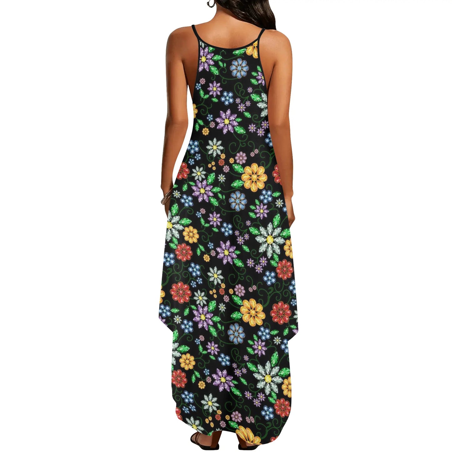 Women's Métis Inspired Floral Sleeveless Maxi Dress