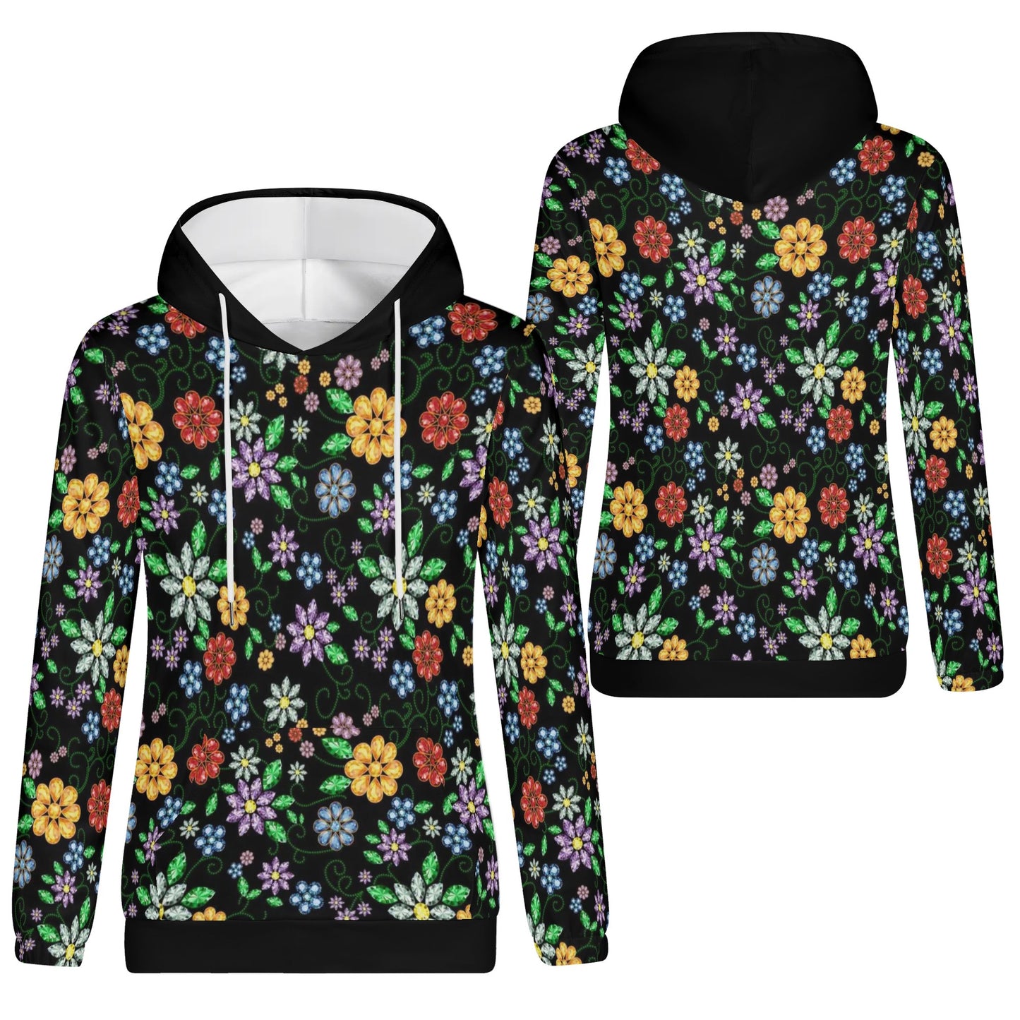 Women's Métis Inspired Floral Beaded Pullover Hoodie