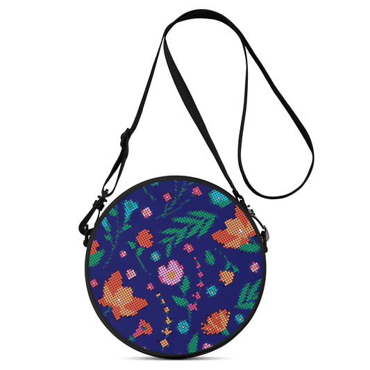 Métis Digital Dotted Floral Round Satchel Bag