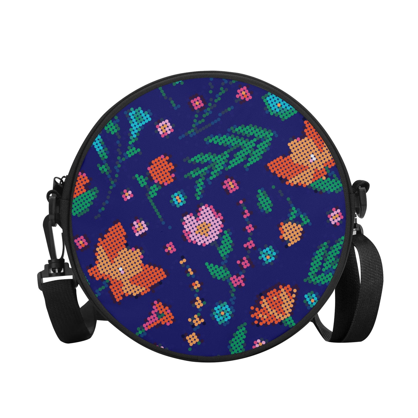 Métis Digital Dotted Floral Round Satchel Bag