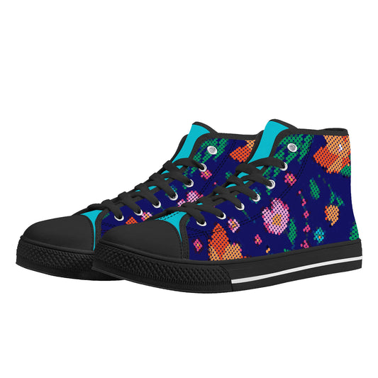 Women's Métis Digital Dotted Floral High Top Canvas Shoes