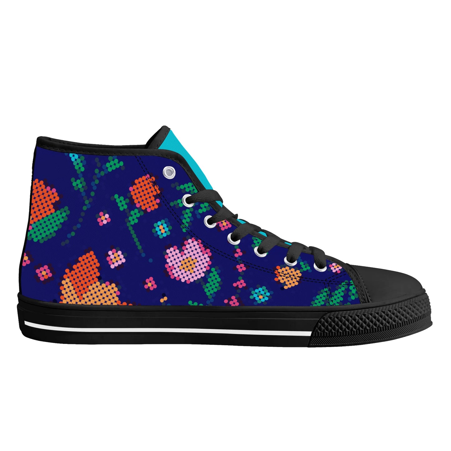 Women's Métis Digital Dotted Floral High Top Canvas Shoes