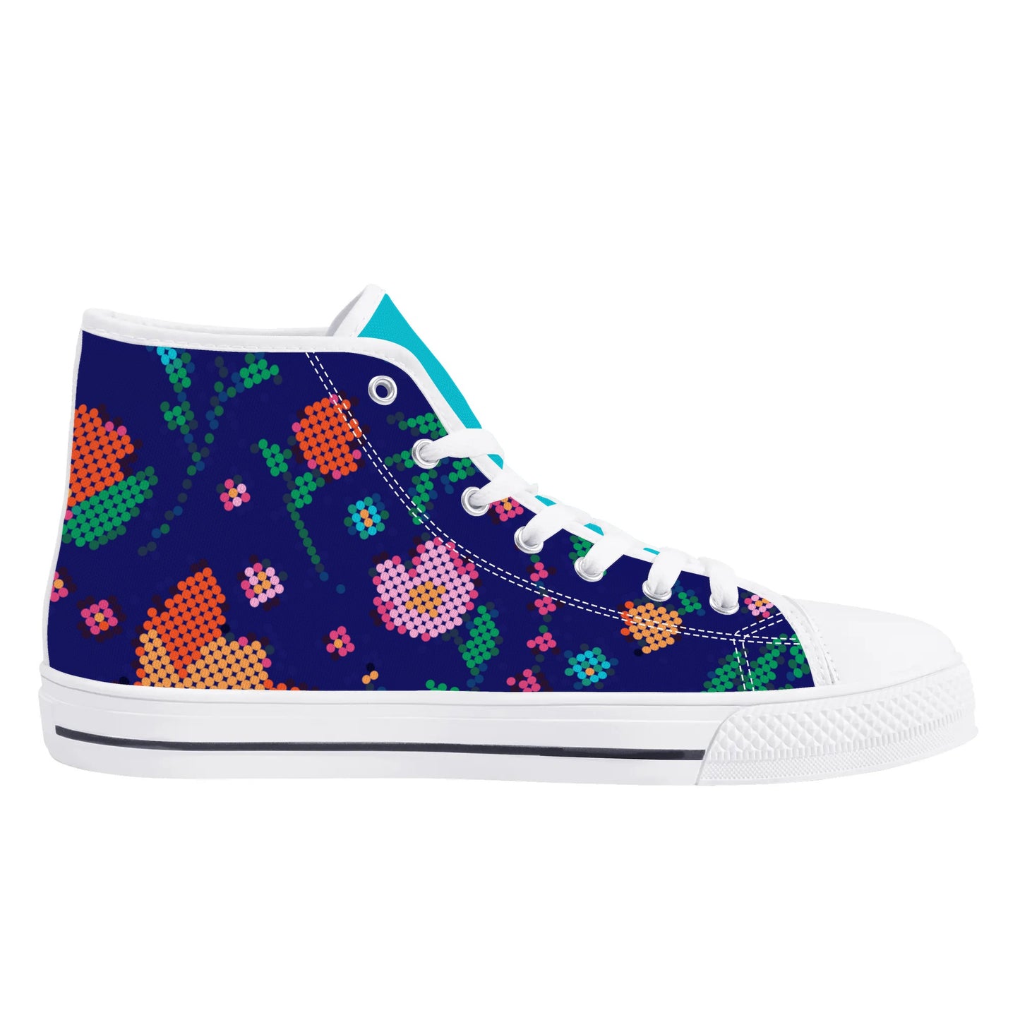 Women's Métis Digital Dotted Floral High Top Canvas Shoes